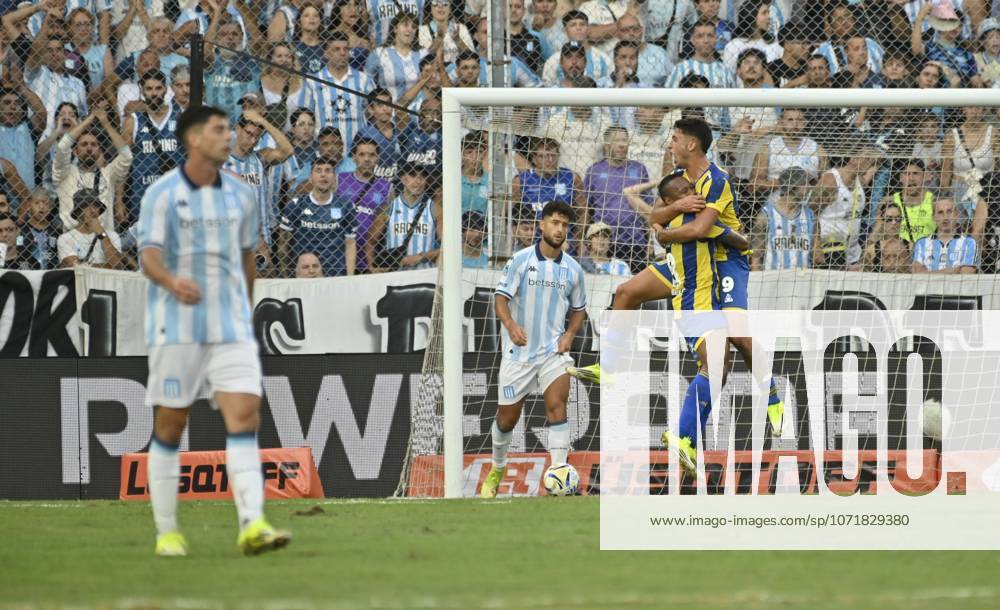 Racing Club v Rosario Central - Copa De La Liga Apertura 2026 Alejo Veliz and Campaz celebrate their team s goal during a match on Matchday 2 of the Torneo Apertura of the Copa de la Liga between Racing Club and Rosario Central at the Presidente Peron Stadium in January 28, 2026. Ciudad Autonoma de Buenos Aires Argentina