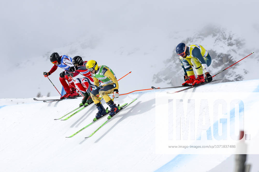 SKI CROSS - FIS SX WC Val di Fassa VAL DI FASSA,ITALY,29.JAN.26 - SKI CROSS - FIS World Cup, ladies, men, qualification. Image shows Nicolas Lussnig (AUT), Melvin Tchiknavorian (FRA), Niklas Bachsleitner (GER) and Liam Michael (AUS). GEPAxpictures Klansek