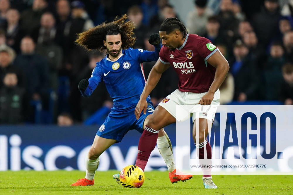 Chelsea v West Ham United, Premier League Adama Traorà of West Ham United under pressure from Marc Cucurella of Chelsea during the Chelsea v West Ham United Premier League match at Stamford Bridge, London, England on 31 January 2026 Credit: Dylan Hepworth Every Second Media Editorial use only. All images are copyright Every Second Media Limited. No images may be reproduced without prior permission. All rights reserved. Premier League and Football League images are subject to licensing agreements with Football DataCo Limited. see https: www.football-dataco.com