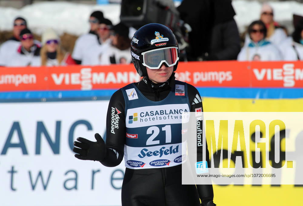 FIS NORDIC COMBINED WORLD CUP, Nordic Combined World Cup, Nordic Triple, Seefeld, Ski Jumping, Ski Jumping, Women LOH Ronja GER standing in the outrun after the jump