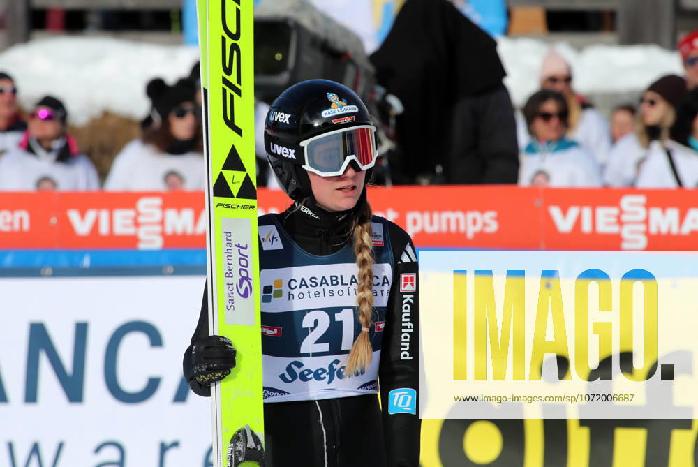 FIS NORDIC COMBINED WORLD CUP, Nordic Combined World Cup, Nordic Triple, Seefeld, Ski Jumping, Ski Jumping, Women LOH Ronja GER standing in the outrun after the jump with skis