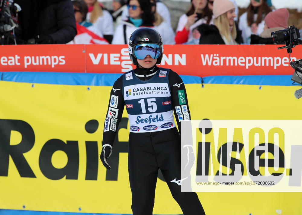 FIS NORDIC COMBINED WORLD CUP, Nordic Combined World Cup, Nordic Triple, Seefeld, Ski Jumping, Ski Jumping, Women KAINUMA Yuzuki JPN standing in the outrun after the jump