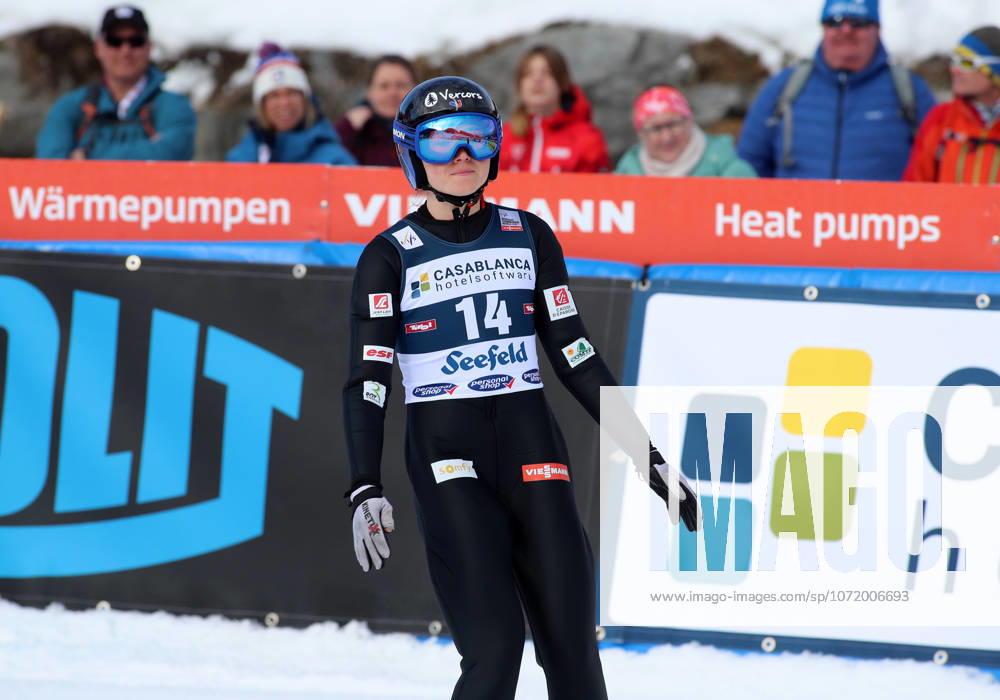 FIS NORDIC COMBINED WORLD CUP, Nordic Combined World Cup, Nordic Triple, Seefeld, Ski Jumping, Ski Jumping, Women BROCARD Lena FRA standing in the outrun after the jump