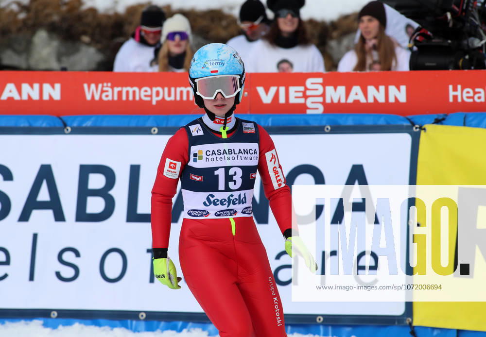 FIS NORDIC COMBINED WORLD CUP, Nordic Combined World Cup, Nordic Triple, Seefeld, ski jumping, ski jumping, women KIL Joanna POL standing in the outrun after the jump