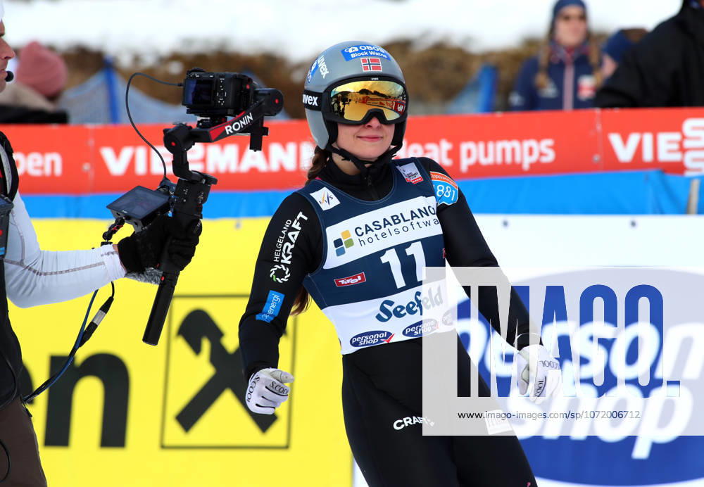 FIS NORDIC COMBINED WORLD CUP, Nordic Combined World Cup, Nordic Triple, Seefeld, Ski Jumping, Ski Jumping, Women MIDTSUNDSTAD Hanna NOR standing in the outrun after the jump