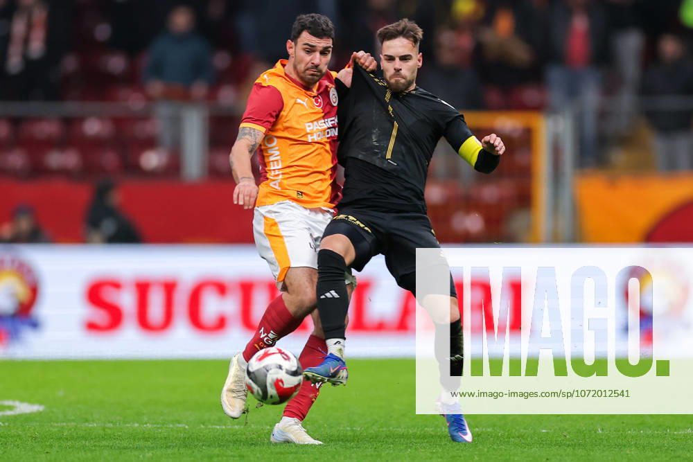 2026-02-01 Galatasaray SK v Kayserispor - Trendyol Super Lig ISTANBUL, TURKEY - FEBRUARY 1: Kaan Ayhan of Galatasaray SK battles for the ball with Miguel Cardoso of Kayserispor during the Trendyol Super Lig match between Galatasaray SK and Kayserispor at Rams Park Stadium on February 1, 2026 in Istanbul, Turkey. (Photo by BSR Agency) Istanbul Turkey Content not available for redistribution in The Netherlands directly or indirectly through any third parties.