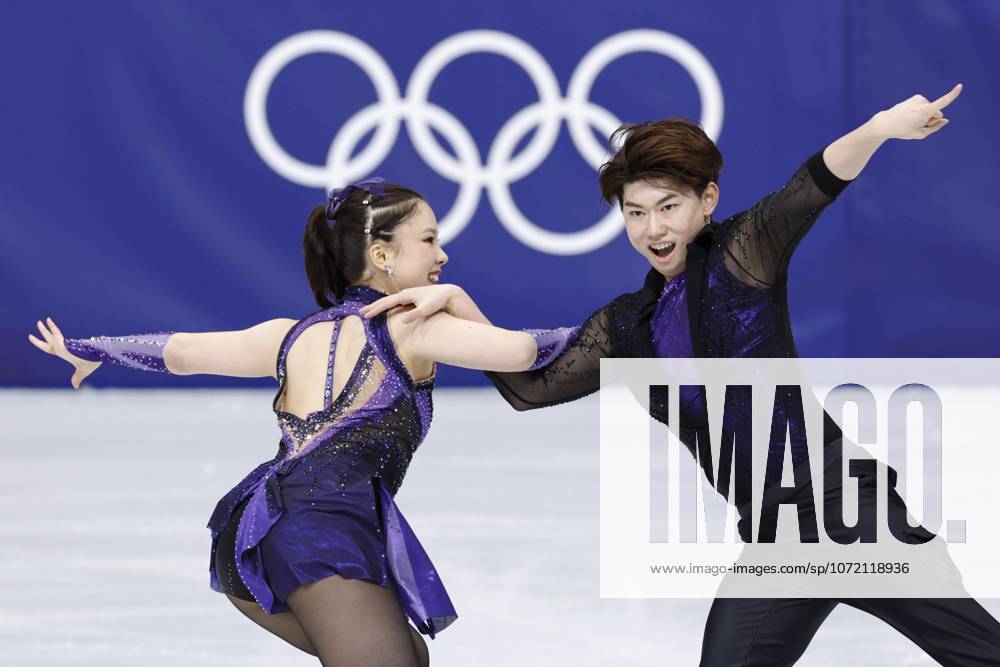 Milan Cortina Olympics: Figure skating, Eiskunstlauf Japanese ice dancers Utana Yoshida (L) and Masaya Morita perform their rhythm dance during the figure skating team event at the Milan Cortina Olympics at Milano Ice Skating Arena in Milan on Feb. 6, 2026. A14AA0005248548P