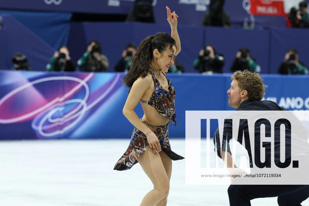 MADISON CHOCK and EVAN BATES of USA perform their Ice Dance Rhythm Dance during the Figure skating, Eiskunstlauf Team Event at the Milano Cortina 2026 Winter Olympic Games, Olympische Spiele, Olympia, OS Milan Italy - ZUMAc179 20260206_oly_c179_011