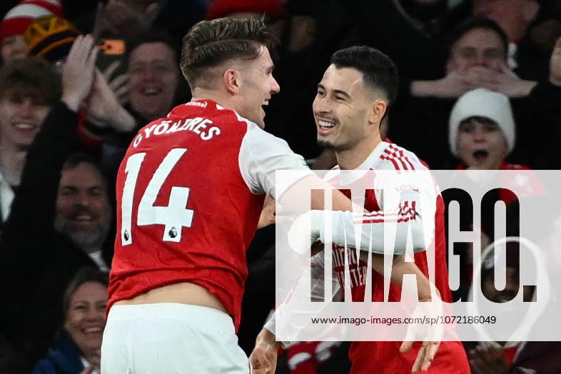 Arsenal v Sunderland, Premier League **GOAL** Arsenal forward Viktor Gyökeres (14) GOAL scores 3-0 and celebrates during the Premier League match between Arsenal and Sunderland at the Emirates Stadium, London, UK on 7 February 2026. London Emirates Stadium Greater London UK Editorial use only DataCo restrictions apply See www.football-dataco.com ,