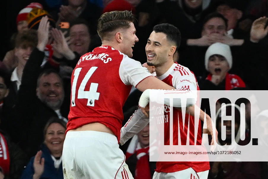 Arsenal v Sunderland, Premier League **GOAL** Arsenal forward Viktor Gyökeres (14) GOAL scores 3-0 and celebrates during the Premier League match between Arsenal and Sunderland at the Emirates Stadium, London, UK on 7 February 2026. London Emirates Stadium Greater London UK Editorial use only DataCo restrictions apply See www.football-dataco.com ,