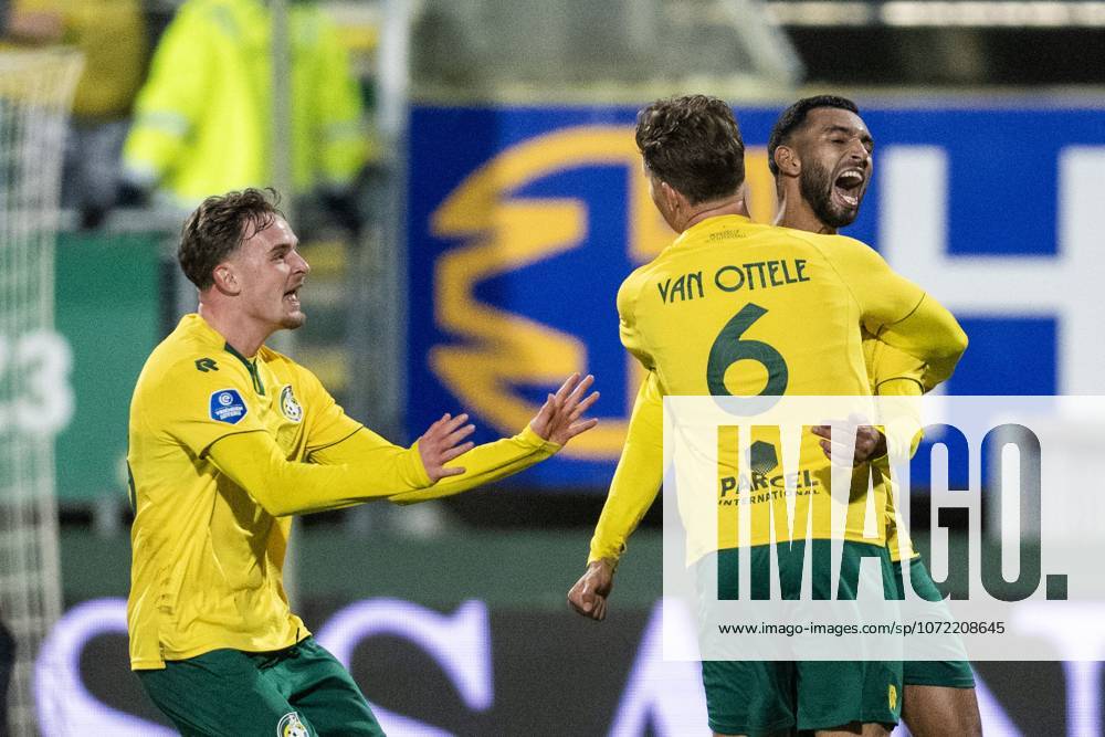 , Fortuna Sittard Stadium , season 2025 2026 , Dutch Eredivisie football , match between Fortuna Sittard and Sparta , picture shows Fortuna Sittard player Yassin Oukili (r) celebrates the 2-1 Fortuna Sittard - Sparta x201379533x