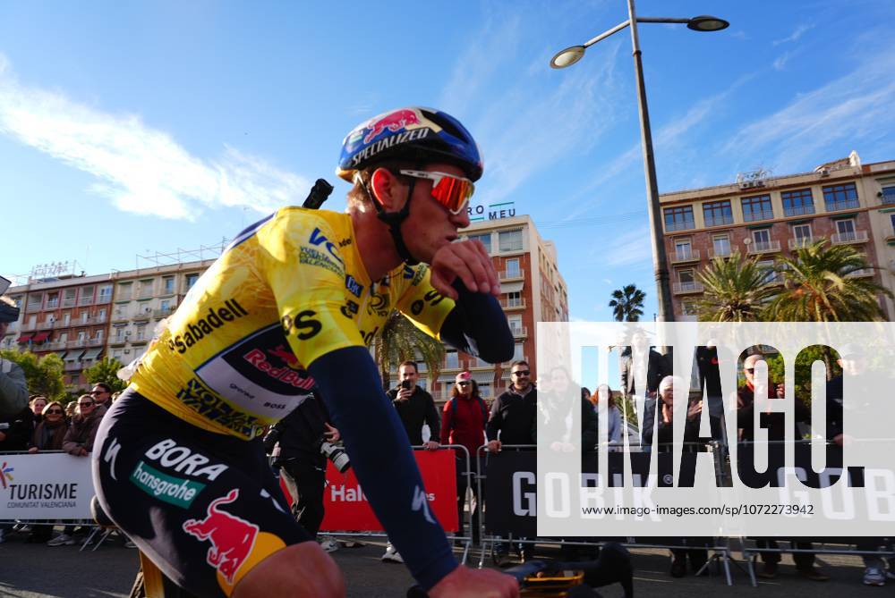 Yellow jersey Belgian Remco Evenepoel of Red Bull-BORA-hansgrohe pictured at the final stage of the 2026 Volta Comunitat Valenciana, Tour of Valencia cycling race, a race from Betera to Valencia (93,8 km), on Sunday 08 February 2026 in Spain. The race takes place from 4 to 8 February and runs through the three provinces of the Valencian Community. JOMAxGARCIA x161971228x