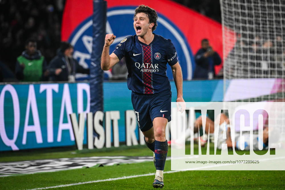 Joao NEVES of PSG celebrates his goal during the Ligue 1 match between Paris Saint-Germain (PSG) and Olympique de Marseille (OM) at Parc des Princes Stadium on February 08, 2026 in Paris, France. Paris Saint-Germain V Olympique De Marseille - Ligue 1 - ZUMAm308 20260208_zsp_m308_014