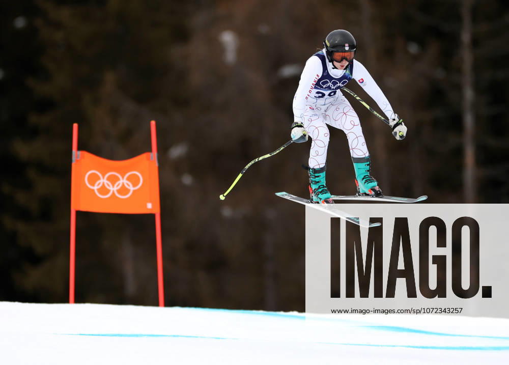 (260209) -- CORTINA D AMPEZZO, Feb. 9, 2026 -- Rebeka Jancova of Slovakia takes part in the downhill 1st official training of the alpine skiing women s team combined at the Milan-Cortina 2026 Olympic Winter games, Winterspiele,Spiele, Summer games in Cortina, Italy, Feb. 9, 2026. ) (MICO2026)ITALY-CORTINA D AMPEZZO-OLYMPIC WINTER GAMES-ALPINE SKIING-WOMEN S TEAM COMBINED ZhangxChenlin