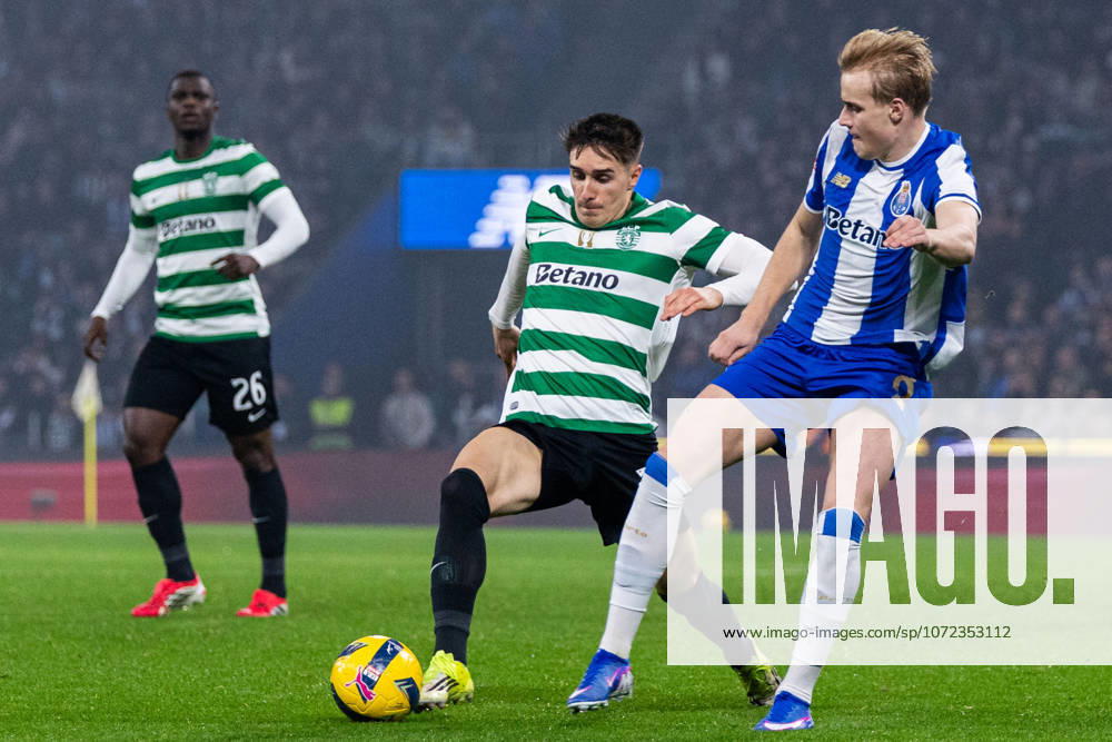 FC Porto Vs Sporting for the Portuguese First League in Porto - 09 Feb 2026 Sporting CP s player, Iván Fresneda, in action during the classic match for the Portuguese First League between FC Porto and Sporting CP at Dragon Stadium. Final score; FC Porto 1:1 Sporting CP Porto Portugal