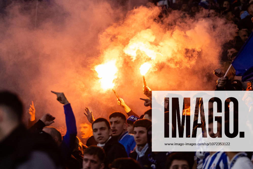 FC Porto Vs Sporting for the Portuguese First League in Porto - 09 Feb 2026 Fans of FC Porto ignite illegal pyrotechnics during the derby match for the Portuguese First League, forcing a temporary stoppage as smoke filled the stands at Dragon stadium. Final score; FC Porto 1:1 Sporting CP Porto Portugal
