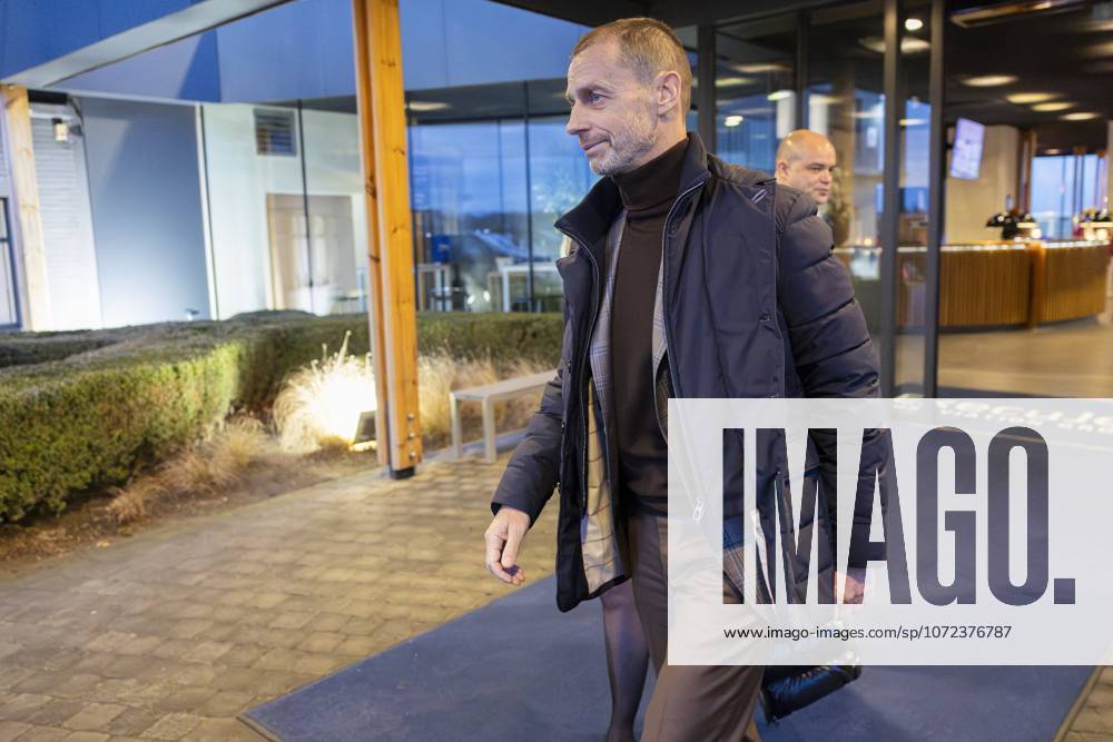 Arrival Aleksander Ceferin ZAVENTEM, BELGIUM - FEBRUARY 10 : Pascale Van Damme, President of the Belgium Football Federation greets Aleksander Ceferin, President of UEFA on his arrival in Brussels pictured on February 10, 2026 in Zaventem, Belgium, 10-02-26 Zaventem Belgium