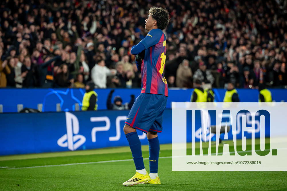 Soccer UEFA Champions League Matchday 8 FC Barcelona FC Copenhagen on 28 01 2026 at Spotify Camp Nou in Barcelona Goal celebration for 2 1 by Lamine Yamal Barcelona
