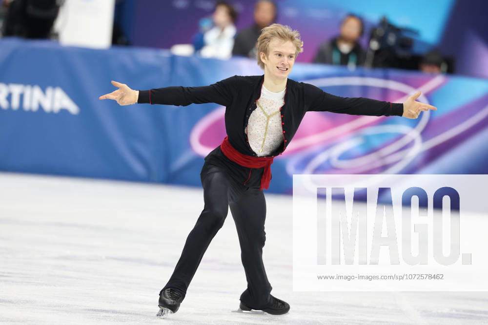 Milano Cortina 2026, Milan, Italy, 13.02, 2026, MiCo2026, MiCo, 2026, Olympics, Olympic, Winter Olympic, Olympic Winter games, Winterspiele,Spiele, Summer games Ifigure skating Daniel Grassl of Italy performs during his Mens single free skaiting competitions of Milano Cortina 2026 Olympic Winter Games in Milan, Italy, 13.02.2026. Photo: Roman Koksarov (RKF) Milan Italy