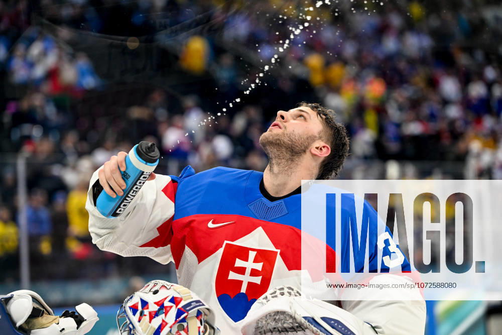 Milano, Santa Giulia Ice Hockey Arena, Winter Olympics Sweden Slovakia Ice Hockey , goalkeeper Samuel Hlavaj of Slovakia Milano Santa Giulia Ice Hockey Arena Lombardy Italy
