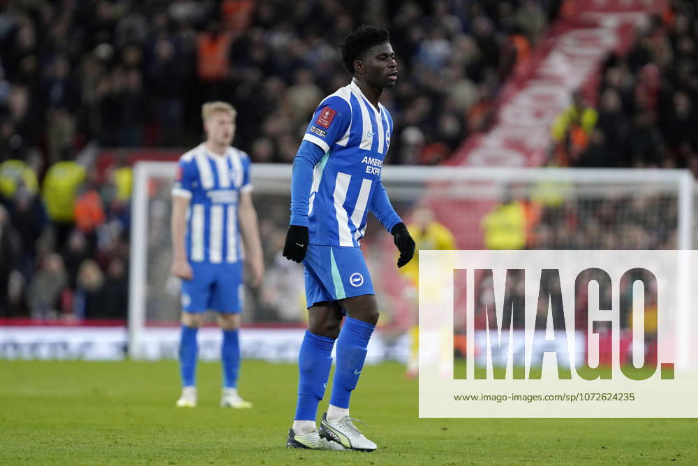 Liverpool v Brighton and Hove Albion, Liverpool, UK - 14 Feb 2026 Carlos Baleba of Brighton and Hove Albion during the Emirates FA Cup match between Liverpool and Brighton and Hove Albion at Anfield, Liverpool on 14 February 2026 ( Liverpool Anfield Liverpool England