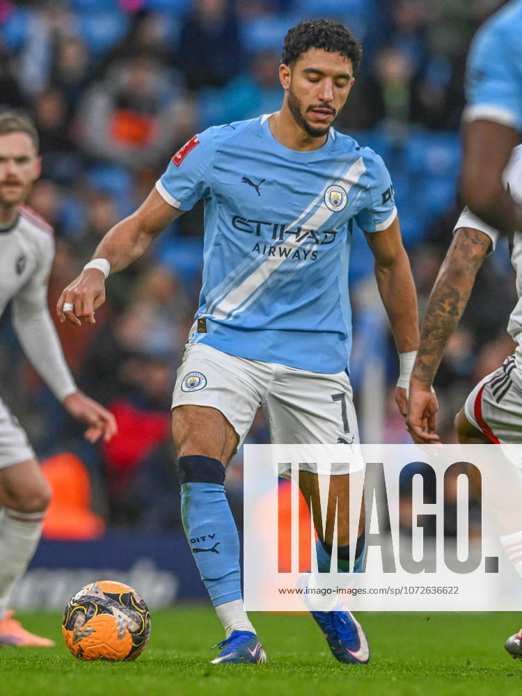 Manchester City v Salford City Emirates FA Cup Omar Marmoush of Manchester City during the Emirates FA Cup Fourth Round match at the Etihad Stadium, Manchester 14 02 2026 UK Newspapers OUT