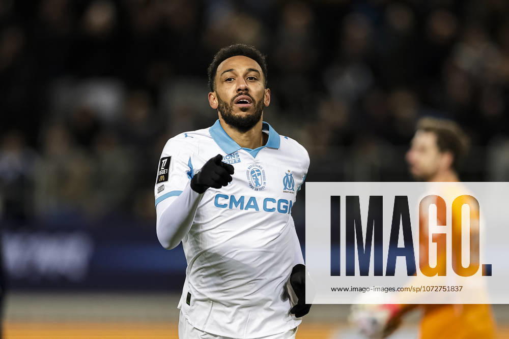 Paris, France January 31 Pierre Emerick Aubameyang of Olympique de Marseille celebrates his goal during the Ligue 1 McDonald s match between Paris FC and Olympique de Marseille at Stade Jean Bouin on January 31, 2026 in Paris, France Photo by Antonio Borga Eurasia Sport Images Paris Stade Jean Bouin France