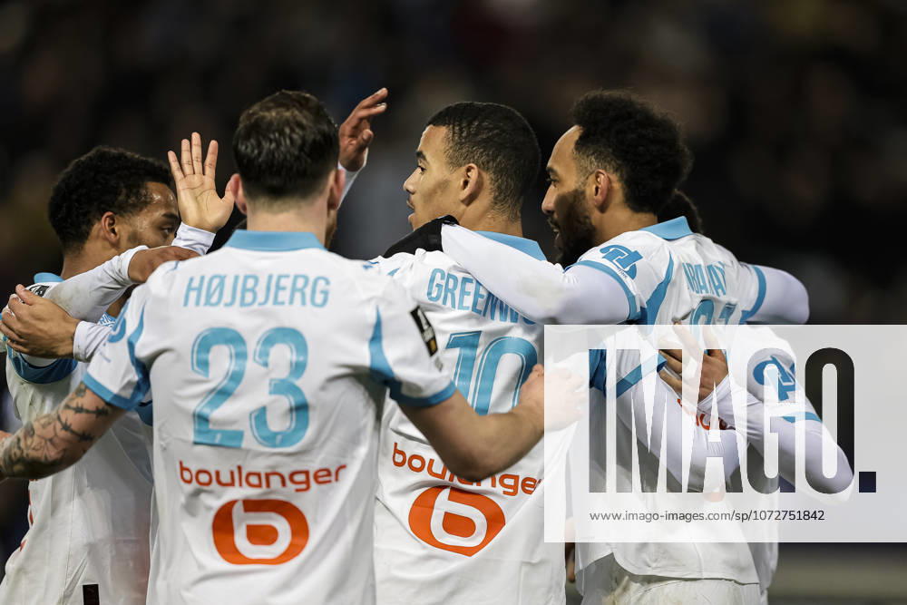 Paris, France January 31 Pierre Emerick Aubameyang of Olympique de Marseille R celebrates his goal during the Ligue 1 McDonald s match between Paris FC and Olympique de Marseille at Stade Jean Bouin on January 31, 2026 in Paris, France Photo by Antonio Borga Eurasia Sport Images Paris Stade Jean Bouin France