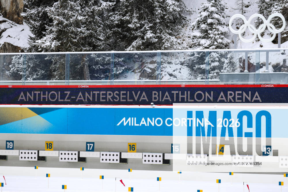 Antholz, Italy February 17, 2026 Biathlon relay 4 x 7.5 km men Olympia 2026 In the picture shooting range in Antholz at the Olympics, Winter Olympics Anterselva Biathlon Arena