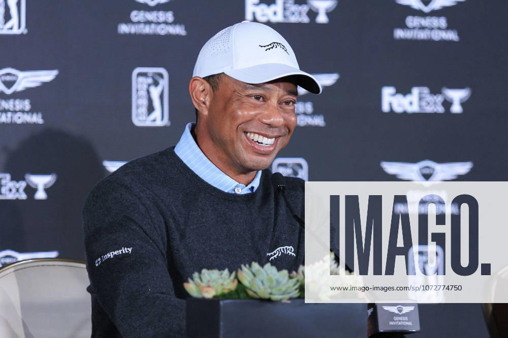 Tiger Woods during a press conference, PK, Pressekonferenz in preparation for the 2026 Genesis Invitational on Tuesday February 17, 2026 at the Riviera Country Club in Pacific Palisades, California. ARIANA RUIZ PI Tiger Woods Press Conference - ZUMAp124 20260217_zaa_p124_012
