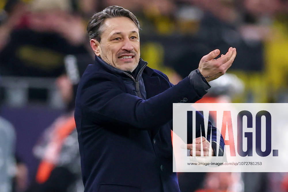 Football, UEFA Champions League, Borussia Dortmund Atalanta Bergamo, BVB Stadion, Play Offs first leg, Season 2025 2026 Head coach Niko Kovac BVB hc wildly gesticulating on the sidelines Regulations prohibit any use of photographs as image sequences and or quasi video North Rhine-Westphalia Germany