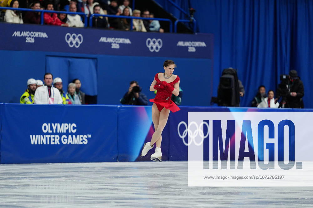 LEVITO Isabeau competing in the Olympic Figure skating, Eiskunstlauf Women Single Skating Short Program for the Milano Cortina 2026 Winter Olympics, in Milan (Italy) February 14, 2026 (Photo Claudio Furlan LaPresse)