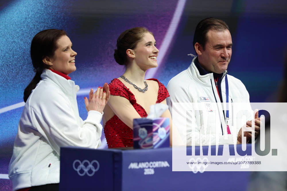 Isabeau Levito of Team United States competes in the womens ice skating short program during the Milano Cortina 2026 Olympic Winter games, Winterspiele,Spiele, Summer games at Milano Ice Skating Arena. Milan Italy - ZUMAm117 20260217_oly_m117_067