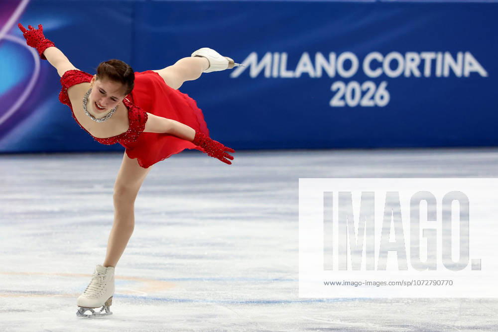 Isabeau Levito of Team United States competes in the womens ice skating short program during the Milano Cortina 2026 Olympic Winter games, Winterspiele,Spiele, Summer games at Milano Ice Skating Arena. Milan Italy - ZUMAm117 20260217_oly_m117_091
