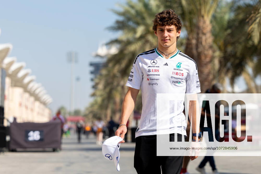 Kimi Antonelli Mercedes AMG Petronas Formula One Team, Italy, 12 in W17, BAH, Formula 1 World Championship, Pre Season Test 2, Bahrain International Circuit, Test Day 1, 2026 season, 18 02 2026 BAH, Formula 1 World Championship, Pre Season Test 2, Bahrain International Circuit, Test Day 1, 2026 season, 18 02 2026 Sakhir