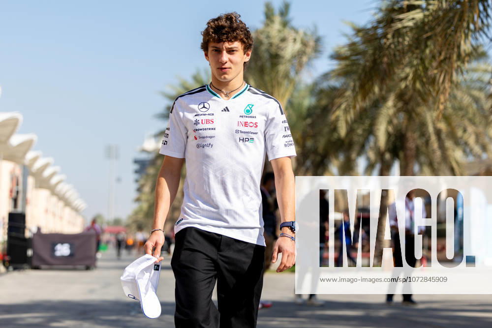 Kimi Antonelli Mercedes AMG Petronas Formula One Team, Italy, 12 in W17, BAH, Formula 1 World Championship, Pre Season Test 2, Bahrain International Circuit, Test Day 1, 2026 season, 18 02 2026 BAH, Formula 1 World Championship, Pre Season Test 2, Bahrain International Circuit, Test Day 1, 2026 season, 18 02 2026 Sakhir