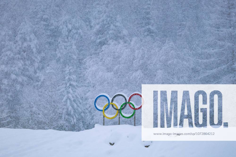 Olympic Winter Games Milano Cortina 2026 Nordic Combined Team Sprint on 19 02 2026 at the Tesero Cross Country Skiing Stadium in Cortina dAmpezzo Symbol image Symbol photo Olympic rings