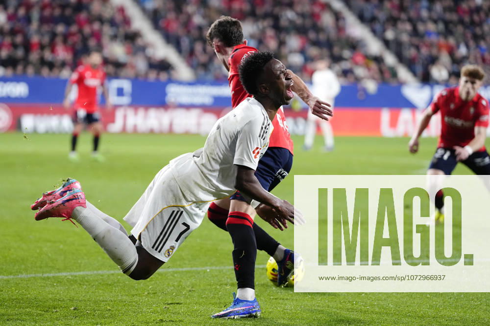 CA Osasuna v Real Madrid CF - LaLiga EA Sports Vinicius Junior left winger of Real Madrid and Brazil during the LaLiga EA Sports match between CA Osasuna and Real Madrid CF at Estadio El Sadar on February 21, 2026 in Pamplona, Spain. Pamplona Spain