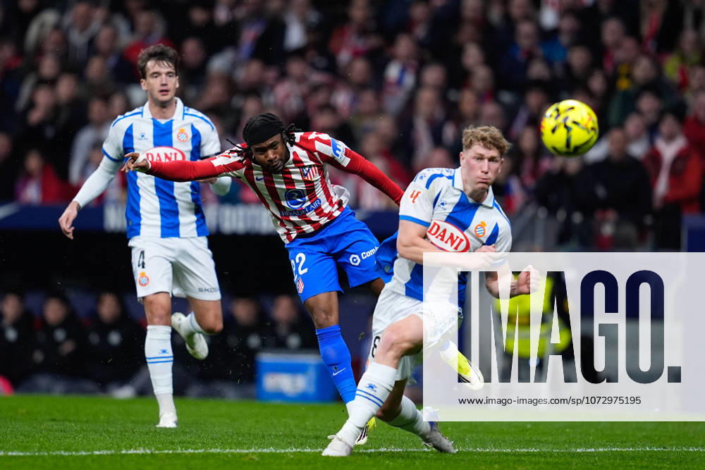 Ademola Lookman of Atletico de Madrid shoots during the Spanish League, LaLiga EA Sports, football match played between Atletico de Madrid and RCD Espanyol de Barcelona at Riyadh Air Metropolitano stadium on February 21, 2026, in Madrid, Spain. Madrid Spain - ZUMAa181 20260221_zaa_a181_389