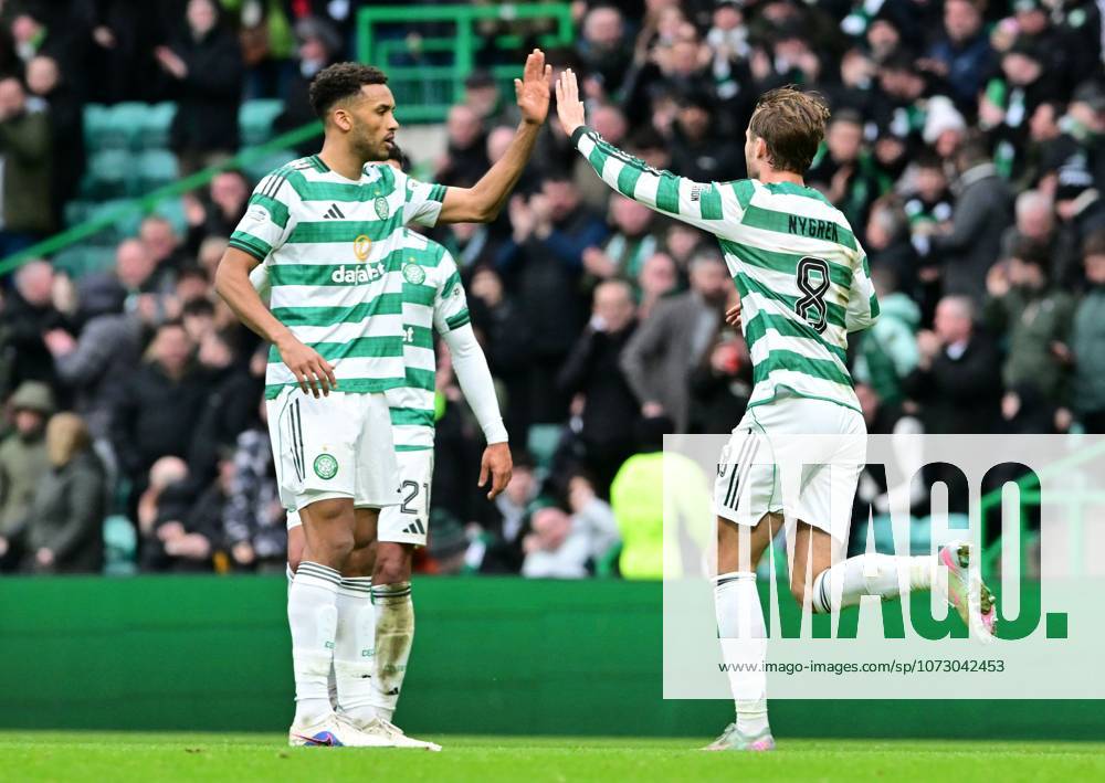 Benjamin Nygren of Celtic celebrates scoring Celtic v Hibernian, William Hill Scottish Premiership, Football, Celtic Park, Glasgow, Scotland, UK - 22 Feb 2026Glasgow Celtic Park Scotland United Kingdom