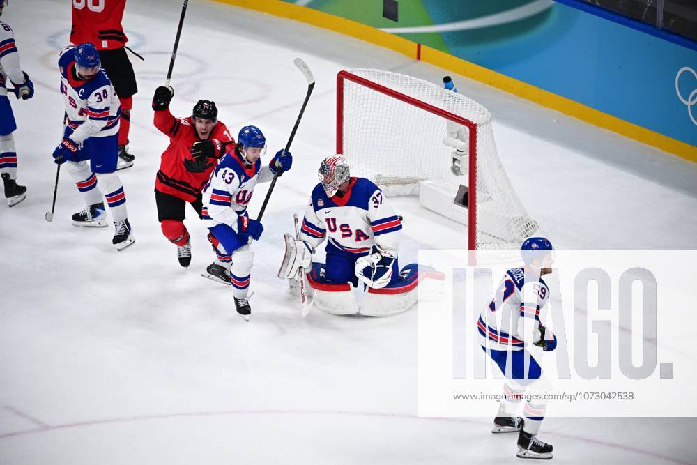 HOCKEY SUR GLACE JO MILAN CORTINA 2026 2026 CANADA ETATS UNIS 1 2 ap SANTAGIULIA ICE HOCKEY ARENA MILAN ITALIE 22 02 2026 PAPON BERNARD 2e tiers temps action du but du 1 1 de makar cale cad MILAN SANTAGIULIA ICE HOCKEY ARENA Italie GermanyxJapanxUKxFrancexBelgiumxOUT