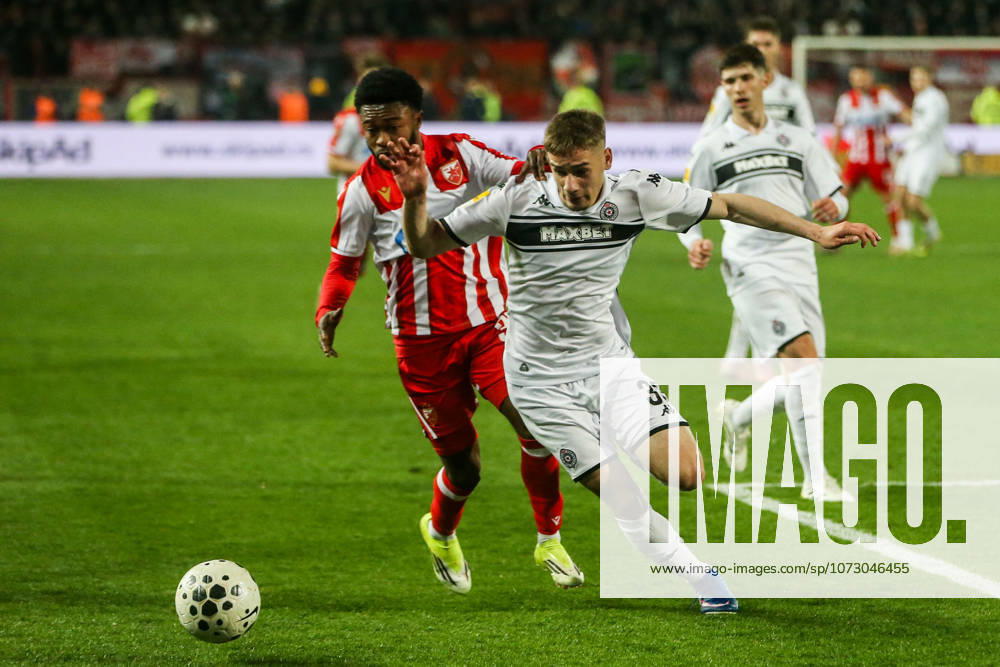Crvena Zvezda v Partizan - Serbian SuperLiga BELGRADE, SERBIA - FEBRUARY 22: Players in action during the Serbian SuperLiga football match between Crvena Zvezda and Partizan at Rajko Mitic Stadium in Belgrade, Serbia on February 22, 2026. Filip Stevanovic Anadolu Belgrade Serbia. Editorial use only. Please get in touch for any other usage.