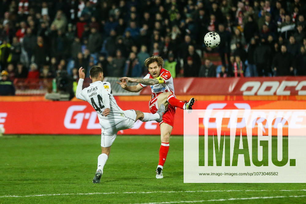 Crvena Zvezda v Partizan - Serbian SuperLiga BELGRADE, SERBIA - FEBRUARY 22: Stefan Milic (44) of Partizan in action during the Serbian SuperLiga football match between Crvena Zvezda and Partizan at Rajko Mitic Stadium in Belgrade, Serbia on February 22, 2026. Filip Stevanovic Anadolu Belgrade Serbia. Editorial use only. Please get in touch for any other usage.