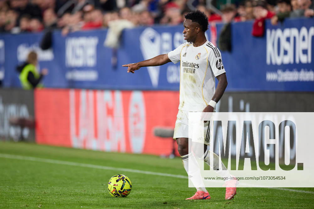 CA Osasuna v Real Madrid CF - LaLiga EA Sports Vinicius Junior Vini Jr of Real Madrid CF reacts during the LaLiga EA Sports match between CA Osasuna and Real Madrid CF at El Sadar on February 21, 2026, in Pamplona, Spain. Pamplona El Sadar Navarra Spain RL_OSAvRMCF_000088