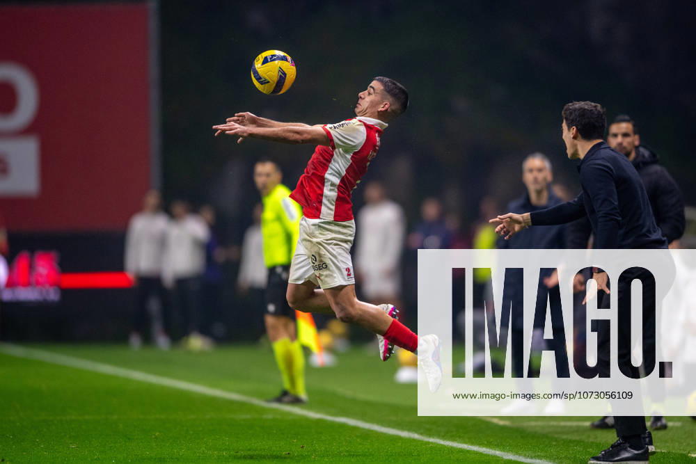 BRAGA, PORTUGAL - FEBRUARY 21: VICTOR GOMEZ from SC Braga is seen on action during the Liga Portugal Betclic 2025 26 League match between SC Braga and Vitoria SC, at Estadio Municipal de Braga on February 21, 2026 in Braga, Portugal Braga Portugal - ZUMAl192 20260221_zsp_l192_045