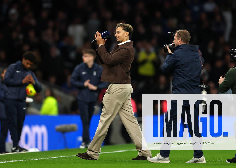 22nd February 2026; Tottenham Hotspur Stadium, London, England; Premier League Football, Tottenham Hotspur versus Arsenal; Former Tottenham Hotspur midfielder Dele Alli applauding the Spurs fans at half time JPxFletcher Content restricted for UK based newspaper