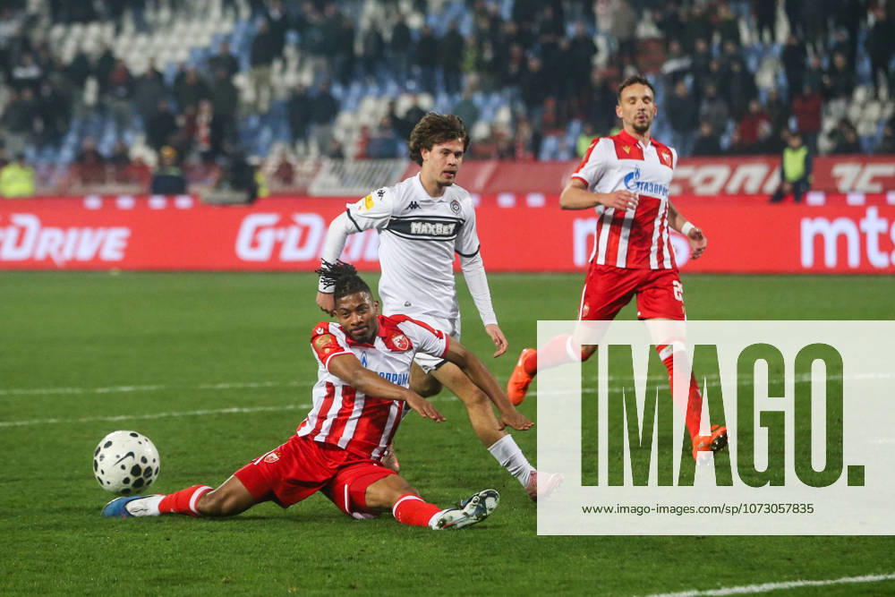 Crvena Zvezda v Partizan - Serbian SuperLiga BELGRADE, SERBIA - FEBRUARY 22: Players in action during the Serbian SuperLiga football match between Crvena Zvezda and Partizan at Rajko Mitic Stadium in Belgrade, Serbia on February 22, 2026. Filip Stevanovic Anadolu Belgrade Serbia. Editorial use only. Please get in touch for any other usage.