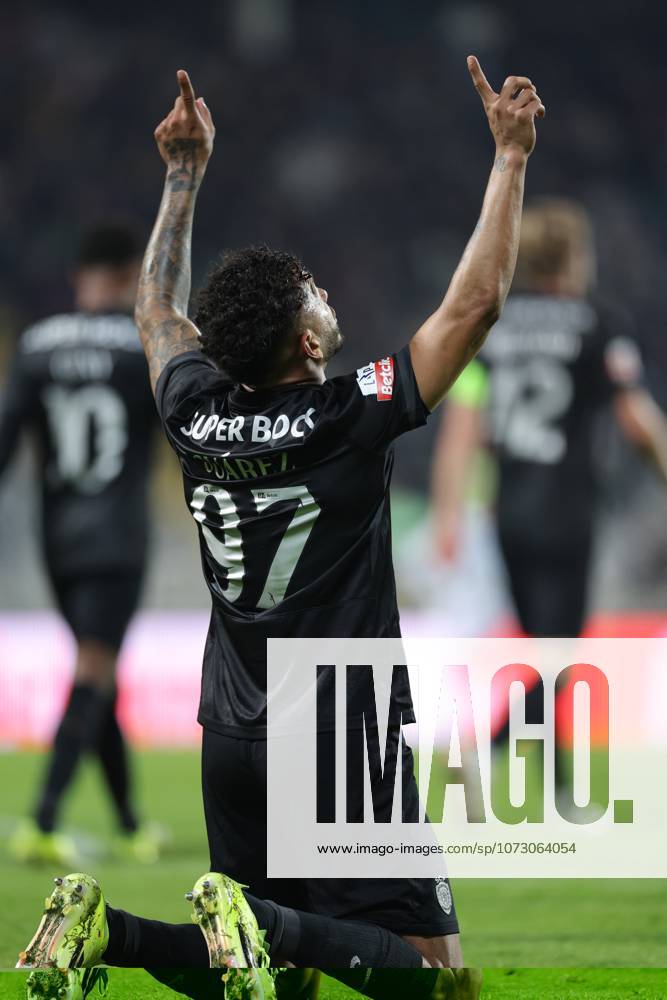 Luis Suarez of Sporting CP celebrates goal during the Liga Portugal game between Moreirense FC and Sporting CP at Esto¡dio Comendador Joaquim de Almeida Freitas, Guimaraes, Braga, Portugal, on February 21, 2026. Liga Portugal Moreirense FC X Sporting CP - ZUMA Mor 20260221_zsp_e141_125