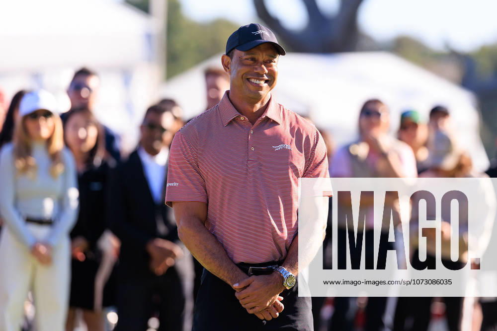 Tiger Woods speaks during the award ceremony after Jacob Bridgeman won the final round of the 2026 Genesis Invitational golf tournament on Sunday, February 22, 2026, at the Riviera Country Club in Pacific Palisades, California. JAVIER ROJAS PI Jacob Bridgeman Wins The 2026 Genesis Invitational - ZUMAp124 20260222_zaa_p124_166