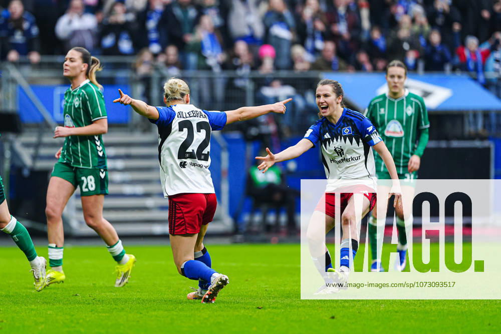 Goal celebration after scoring 1 0 from penalty kick Sophie Hildebrand Hamburger SV, 22 GER, Hamburger SV vs SV Werder Bremen, Women, Football, 1 Bundesliga, Matchday 19, Season 2025 2026, 21 02 2026 GER, Hamburger SV vs SV Werder Bremen, Women, Football, 1 Bundesliga, Matchday 19, Season 2025 2026, 21 02 2026 Hamburg